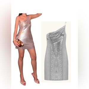 Meshki Lyle One-Shoulder silver Dress